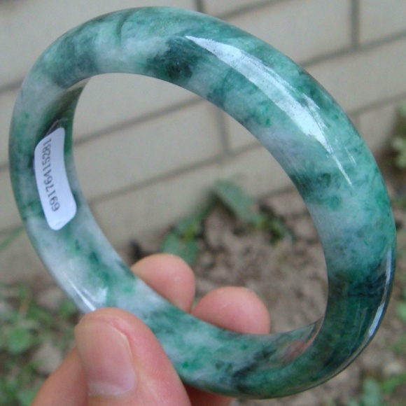 Certified Grade A Natural Type Untreated Light Green Jadeite Jade Bangle 56MM - Picture 4 of 9
